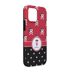 Girl's Pirate & Dots iPhone Case - Rubber Lined - iPhone 13 Pro (Personalized)