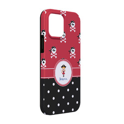 Girl's Pirate & Dots iPhone Case - Rubber Lined - iPhone 13 (Personalized)