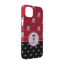 Girl's Pirate & Dots iPhone Case - Plastic - iPhone 14 Pro (Personalized)