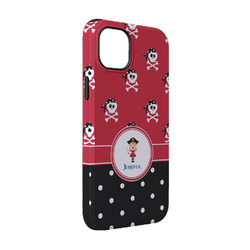 Girl's Pirate & Dots iPhone Case - Rubber Lined - iPhone 14 Pro (Personalized)
