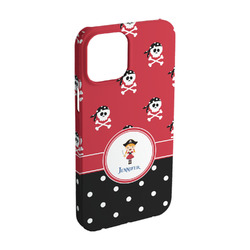 Girl's Pirate & Dots iPhone Case - Plastic - iPhone 15 Pro (Personalized)
