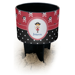 Girl's Pirate & Dots Black Beach Spiker Drink Holder (Personalized)