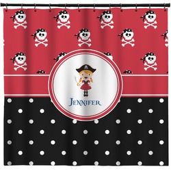 Girl's Pirate & Dots Shower Curtain (Personalized)
