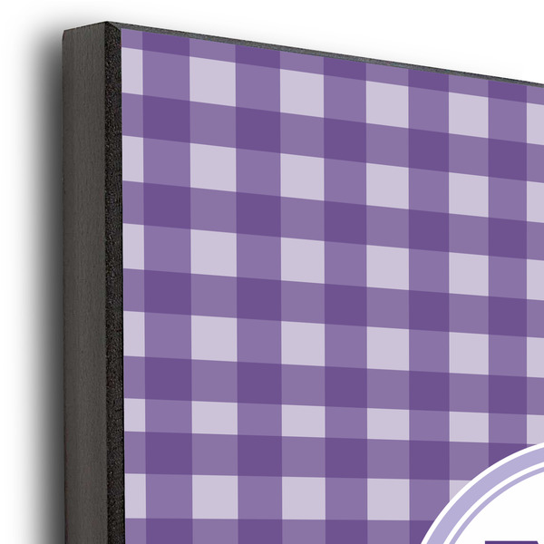 Gingham Print 11x14 Wood Print - Closeup