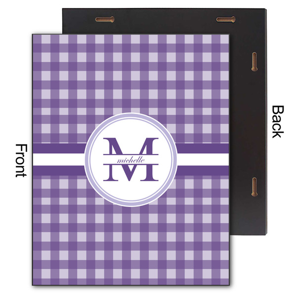 Gingham Print 11x14 Wood Print - Front & Back View