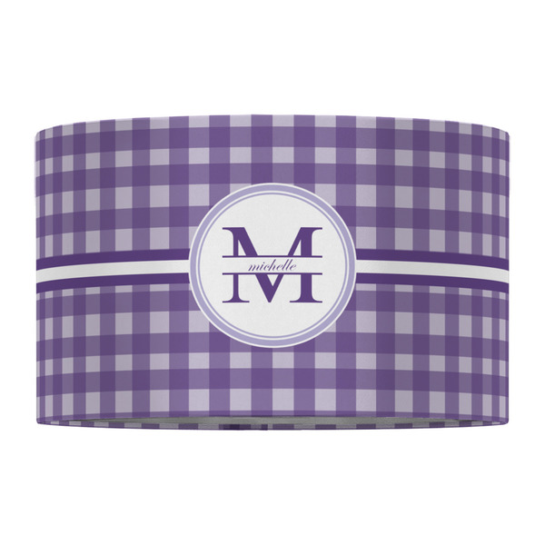 Gingham Print 12" Drum Lampshade - FRONT (Fabric)