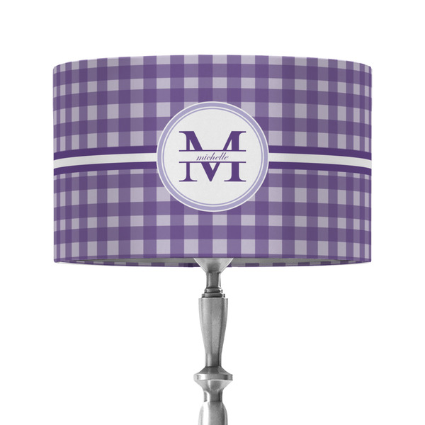 Custom Gingham Print 12" Drum Lamp Shade - Fabric (Personalized)