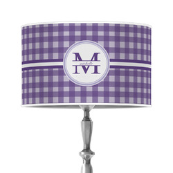 Gingham Print 12" Drum Lamp Shade - Poly-film (Personalized)