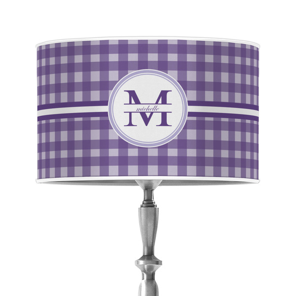 Custom Gingham Print 12" Drum Lamp Shade - Poly-film (Personalized)
