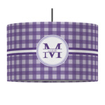 Gingham Print 12" Drum Pendant Lamp - Fabric (Personalized)