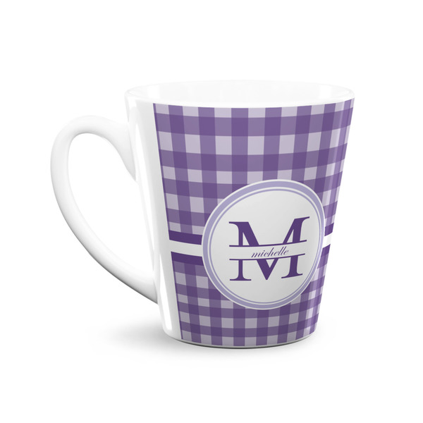 Gingham Print 12 Oz Latte Mug - Front