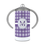Gingham Print 12 oz Stainless Steel Sippy Cup (Personalized)