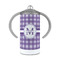 Gingham Print 12 oz Stainless Steel Sippy Cups - FRONT