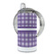 Gingham Print 12 oz Stainless Steel Sippy Cups - FULL (back angle)