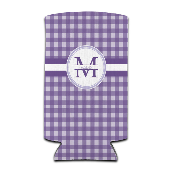 Custom Gingham Print Can Cooler (tall 12 oz) (Personalized)