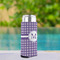 Gingham Print Can Cooler - Tall 12oz - In Context