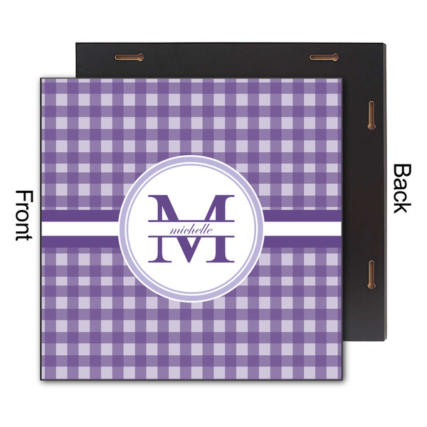Gingham Print 12x12 Wood Print - Front & Back View