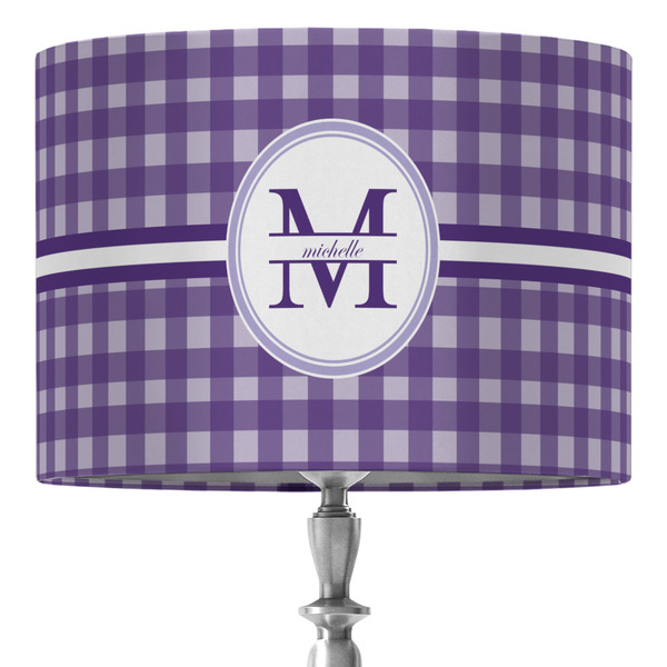 Custom Gingham Print 16" Drum Lamp Shade - Fabric (Personalized)