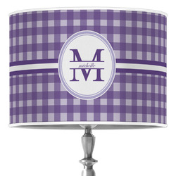 Gingham Print 16" Drum Lamp Shade - Poly-film (Personalized)