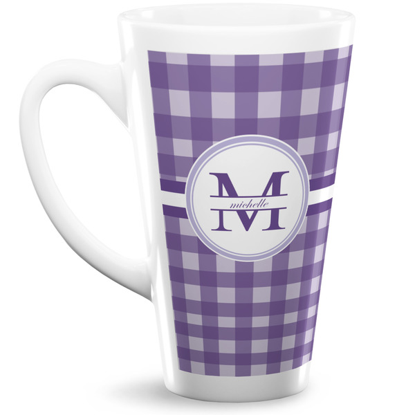 Custom Gingham Print Latte Mug (Personalized)
