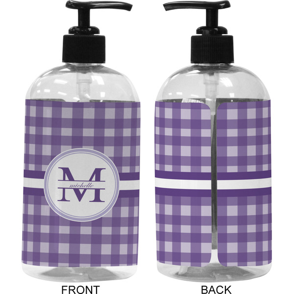 Gingham Print 16 oz Plastic Liquid Dispenser (Approval)