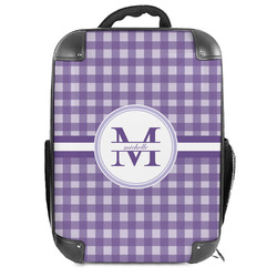 Gingham Print Hard Shell Backpack (Personalized)