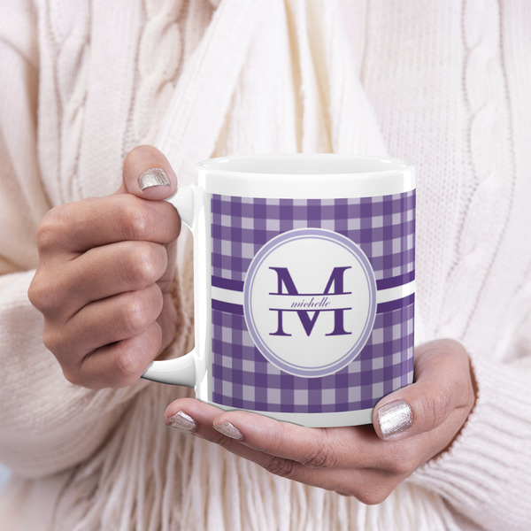 Gingham Print 20oz Coffee Mug - LIFESTYLE