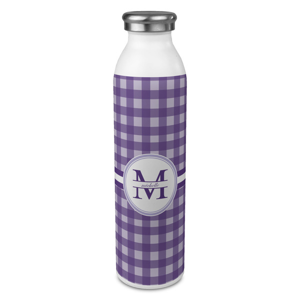 Custom Gingham Print 20oz Stainless Steel Water Bottle - Full Print (Personalized)