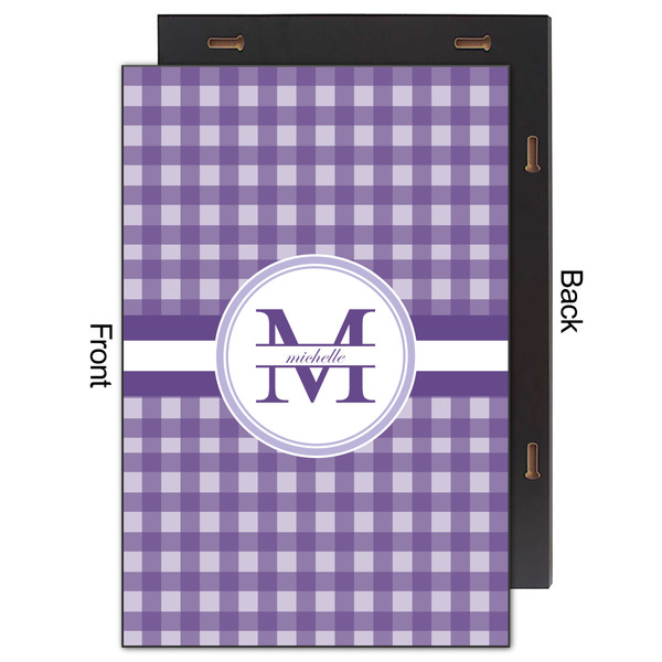 Gingham Print 20x30 Wood Print - Front & Back View