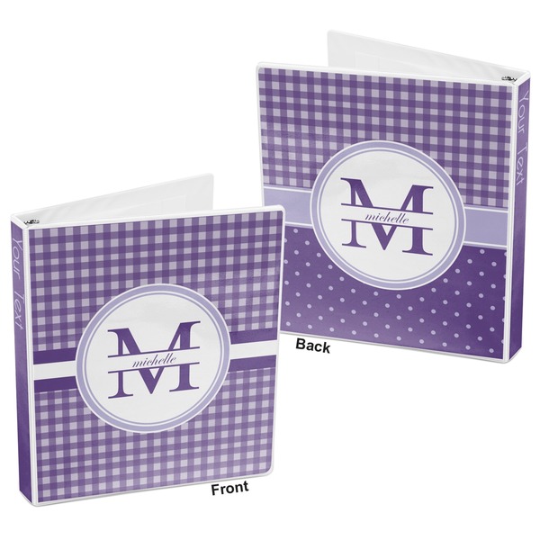 Gingham Print 3-Ring Binder Front and Back