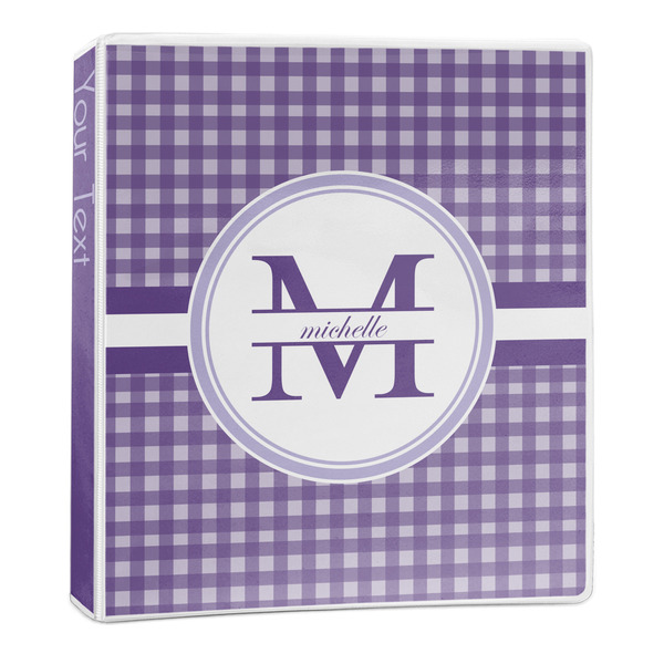 Custom Gingham Print 3-Ring Binder - 1 inch (Personalized)
