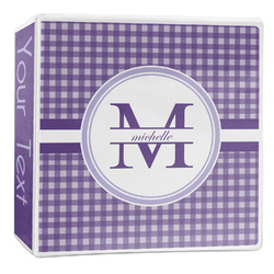 Gingham Print 3-Ring Binder - 2 inch (Personalized)