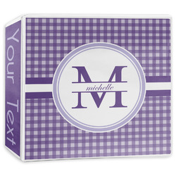 Gingham Print 3-Ring Binder - 3 inch (Personalized)