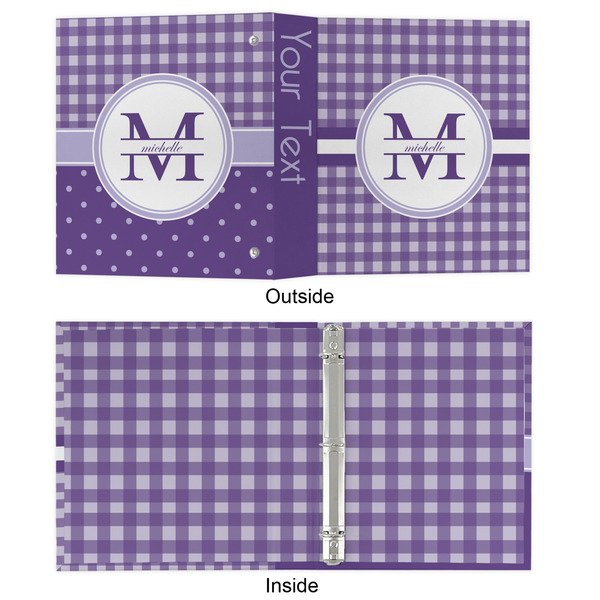 Gingham Print 3 Ring Binders - Full Wrap - 1" - APPROVAL