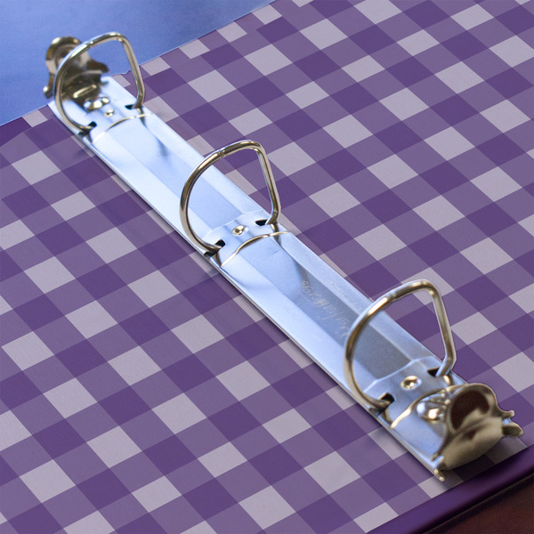 Gingham Print 3 Ring Binders - Full Wrap - 1" - DETAIL