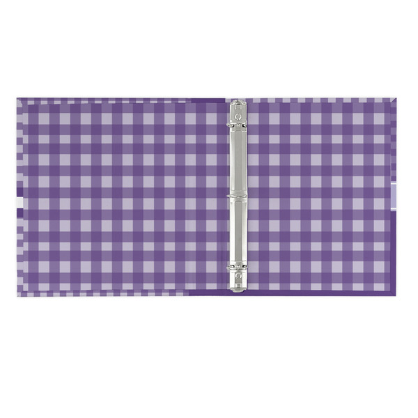 Gingham Print 3 Ring Binders - Full Wrap - 1" - OPEN INSIDE