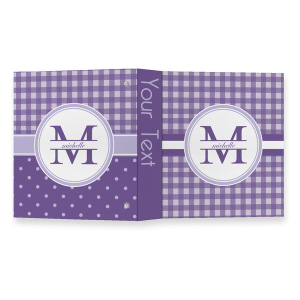 Gingham Print 3 Ring Binders - Full Wrap - 1" - OPEN OUTSIDE