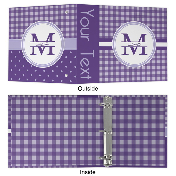 Gingham Print 3 Ring Binders - Full Wrap - 2" - APPROVAL