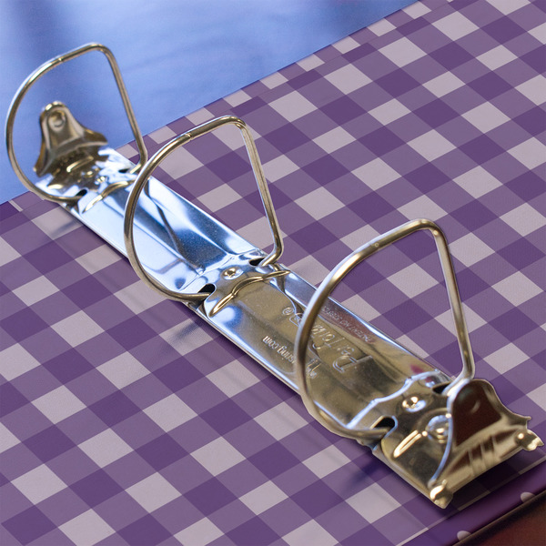 Gingham Print 3 Ring Binders - Full Wrap - 2" - DETAIL