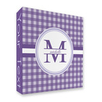 Gingham Print 3 Ring Binder - Full Wrap - 2" (Personalized)