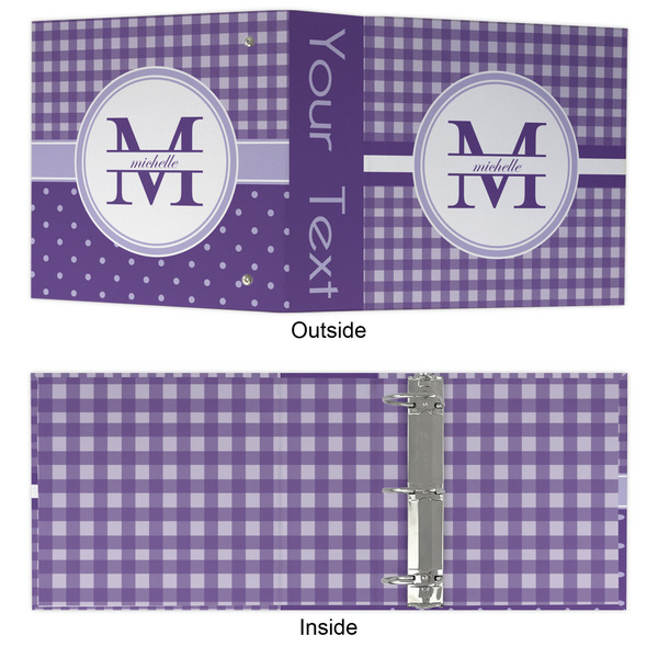 Gingham Print 3 Ring Binders - Full Wrap - 3" - APPROVAL