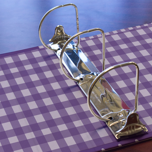 Gingham Print 3 Ring Binders - Full Wrap - 3" - DETAIL
