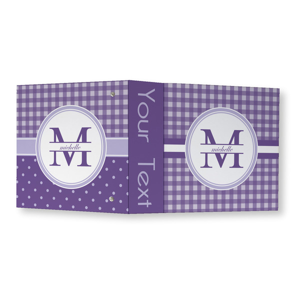 Gingham Print 3 Ring Binders - Full Wrap - 3" - OPEN OUTSIDE