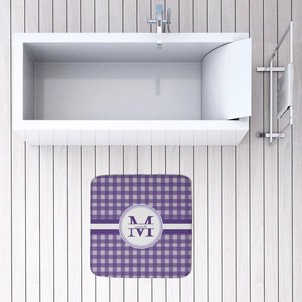 Gingham Print 48x48 Foam Memory Mat - LIFESTYLE