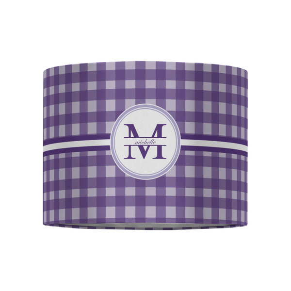 Gingham Print 8" Drum Lampshade - FRONT (Fabric)