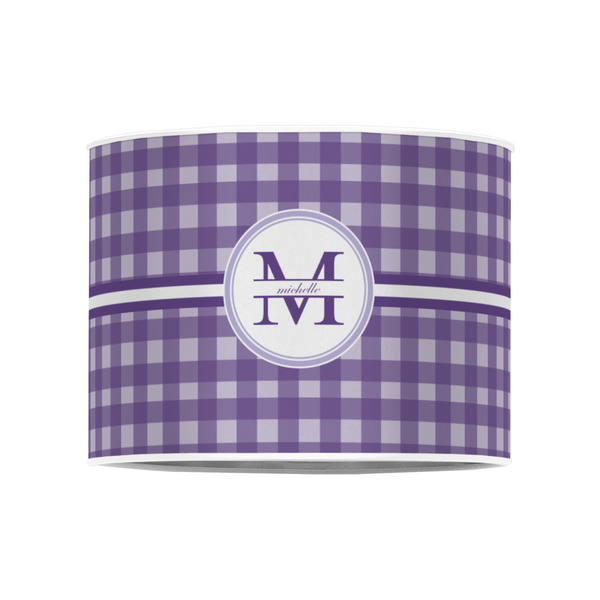 Gingham Print 8" Drum Lampshade - FRONT (Poly Film)