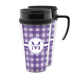 Gingham Print Acrylic Travel Mug (Personalized)