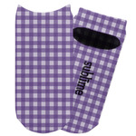 Gingham Print Adult Ankle Socks (Personalized)