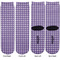 Gingham Print Adult Crew Socks - Double Pair - Front and Back - Apvl