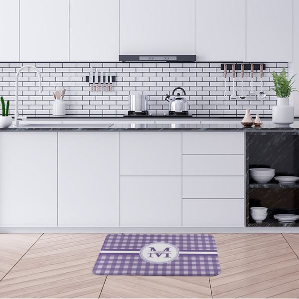Gingham Print Anti-Fatigue Kitchen Mats - LIFESTYLE